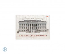 Альбом для черчения А4 32 л., склейка, 160 г/м2, подложка, HATBER, 