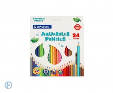 Карандаши цветные акварельные BRAUBERG PREMIUM AQUARELLE, 24 цвета, грифель мягкий 4 мм