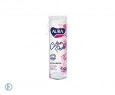 Ватные диски КОМПЛЕКТ 100 шт., AURA, двусторонние
