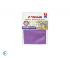 Салфетка для стекол и зеркал, гладкая микрофибра, 30х30 см, фиолетовая, LAIMA