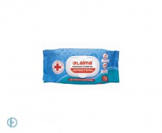 Салфетки влажные 72 шт., LAIMA/ЛАЙМА Antibacterial, антибактериальные, клапан крышка