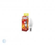 Лампа светодиодная LED-СВЕЧА-VC 6Вт 230В Е14 3000К 480Лм IN HOME