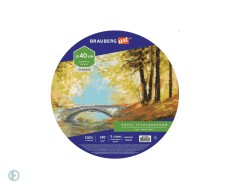 Холст на картоне BRAUBERG ART CLASSIC, 40см, грунтованный, круглый, 100% хлопок, мелкое зерно