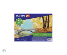 Холст на картоне BRAUBERG ART CLASSIC, 18*24см, грунтованный, 100% хлопок, мелкое зерно
