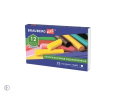 Пастель масляная художественная BRAUBERG ART CLASSIC, 12 цветов, круглое сечение