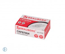Скрепки большие 50 мм, BRAUBERG, оцинкованные, 50 шт., в картонной коробке